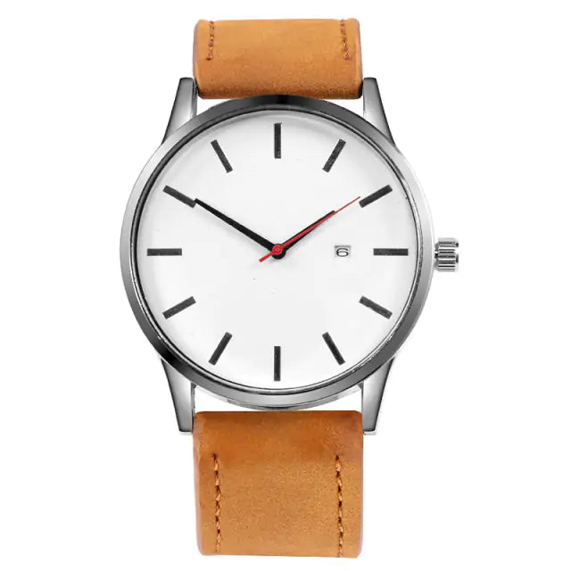 Quartz - horloge leren band