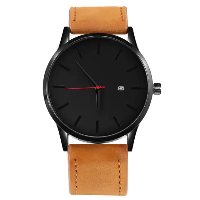 Quartz - horloge leren band