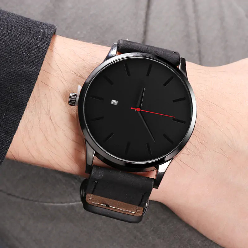Quartz - horloge leren band