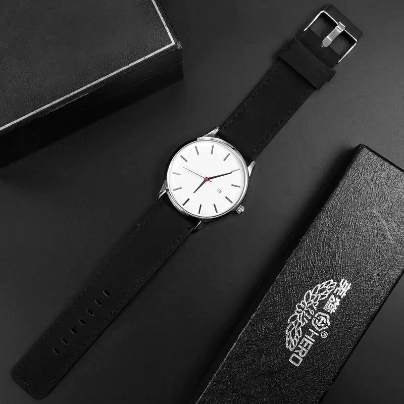Quartz - horloge leren band