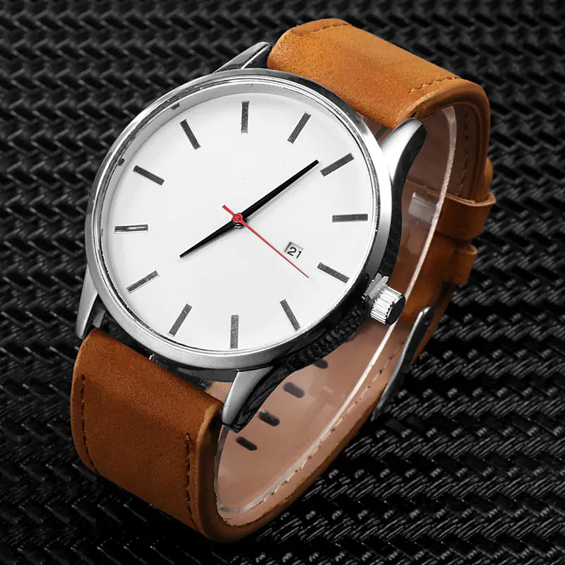 Quartz - horloge leren band