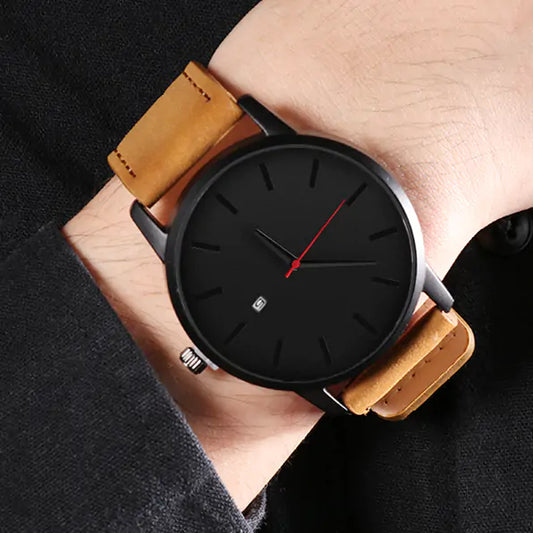 Quartz - horloge leren band